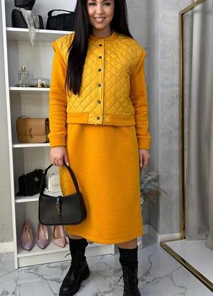 Теплый комплект с платьем (52-66)