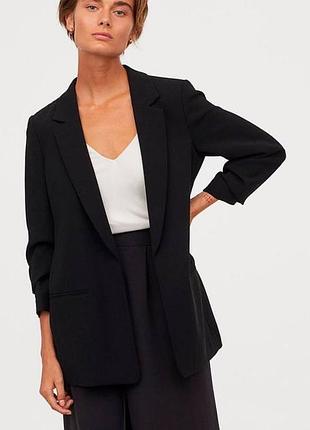 Пиджак блейзер удлиненный черный стильный классные