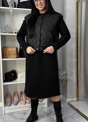 Теплый комплект с платьем (52-66)