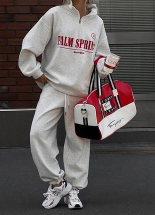 Жіночий теплий спортивний костюм білий на флісі. топ якість