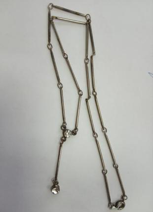 Бижутерия. цепочка трубчатого плетения, со вставками камней. длина 40 см