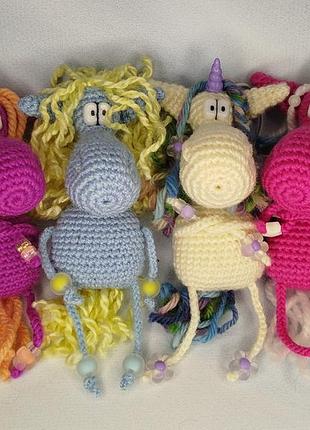 Лошадка вязаная игрушка лошадь конь единорог