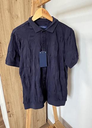 Чоловіча футболка поло zara m синя футболка