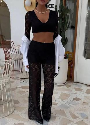 Штани мереживні