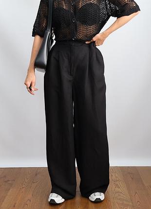 Натуральные широкие брюки