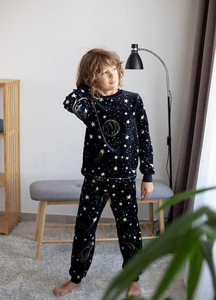 Махровая плюшевая пижама для мальчиков, махрова тепла піжама для хлопчика