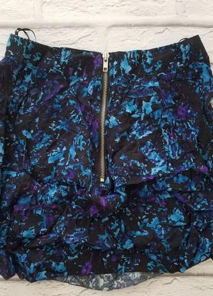 Юбка тюльпан, юбка new yorker, короткая синяя юбка, мини юбка с молнией4 фото
