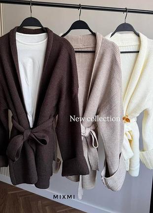 Женская ангоровая  кофта кардиган с поясом в расцветках рр 42-52