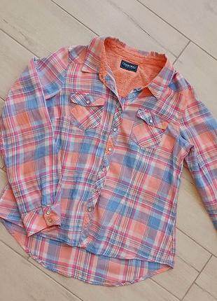 Рубашка в клетку тонкая хлопок