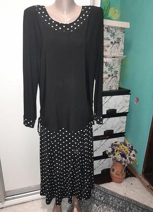 Костюм двійка масло чорний в горошок