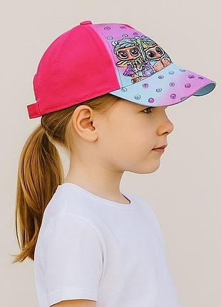 Детская кепка lol surprise розово-голубая с принтом кукол, регулируемая, 52–54 см