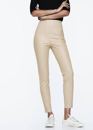 Леггинсы zara эко кожа xs,s