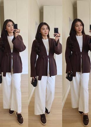 Женский кардирган с поясом