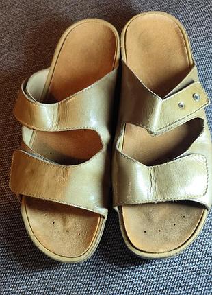 Женские ортопедические кожаные шлепки 40-40.5 размер