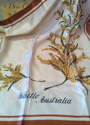 Wattle australia подписной платок  ( золотая акация)2 фото