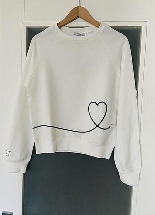 Жіночий світшот білий з сердечком hayana