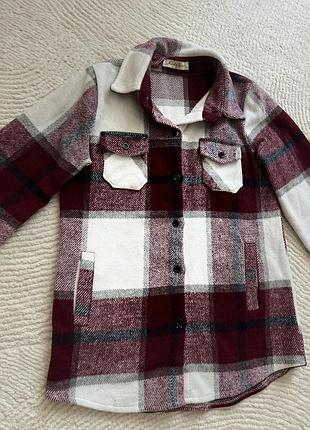 Рубашка сорочка кардиган на дівчинку в клітинку 9-12 р