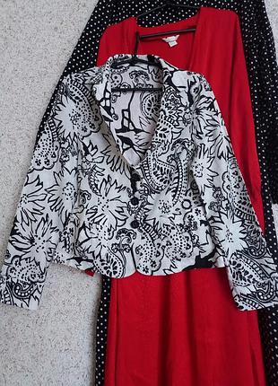 Жакет пиджак лен принт узор