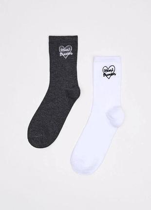 Шкарпетки з написом “heart breaker” 2 пари (sinsay)