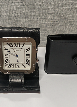 Дорожній годинник з будильником cartier 2750 santos travel alarm
