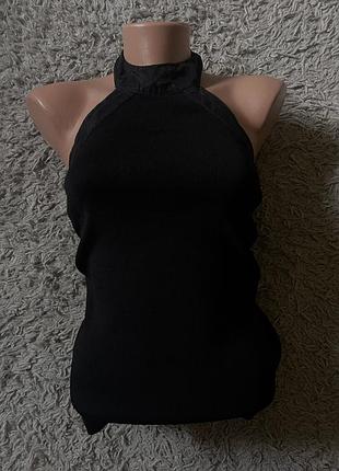 Стильний топ з відкритою спинкою у пубчик zara