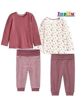 6-12 мес набор для девочки пижама детская кофта лонгслив футболка длинный рукав штаны ползунки