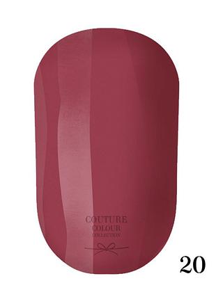 Гель-лак couture colour gel polish №20 светло малиновый мусс, 9ml