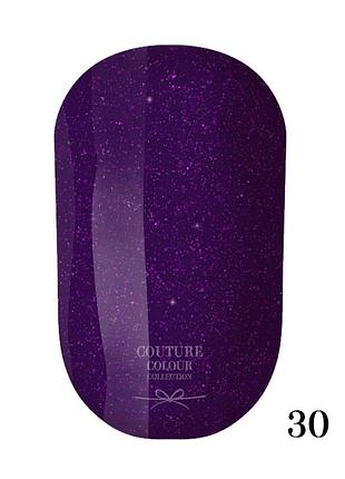 Гель-лак couture colour gel polish №30 фиолетовый с блестками, 9ml