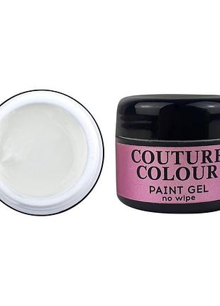 Гель-краска без липкого слоя couture colour paint gel no wipe white, 5ml