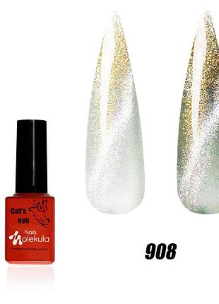 Гель-лак nails molekula 9d ефект котяче око (кварцевий) №908, 6ml