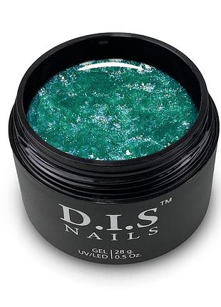 Гель d.i.s nails hard emerald & shimmer (изумруд с шимером), 28g