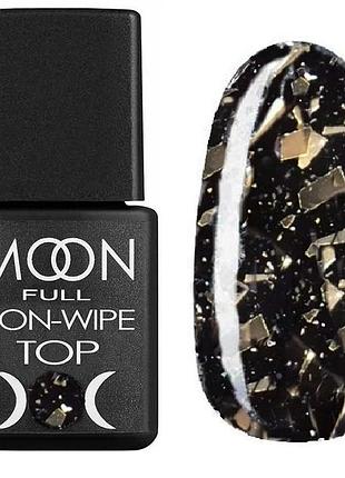 Топ без липкого шару moon full leaf white gold top / біле золото з пластівцями поталі, 8ml
