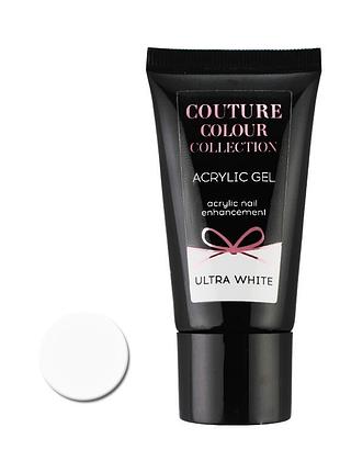 Акрил-гель couture colour gel acrylic ultra white (білий), 30ml