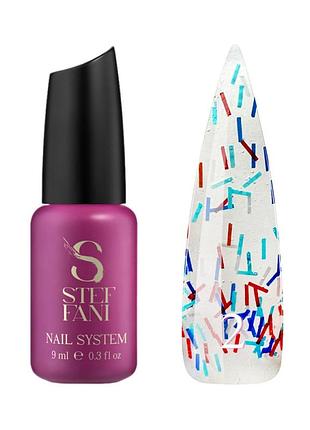 Топ steffani salute top 02 (серебро, голубая, красная стружка), 9ml