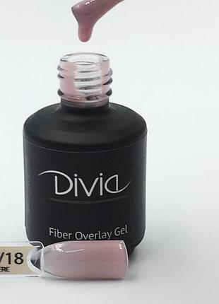 Базовое покрытие с волокнами divia fiber overlay gel (fo08 – barely there), 8ml