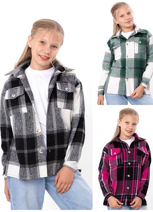 Теплая байковая рубашка в клетку подростковая для девочек, рубашка в клетку, клетчатая рубашка подростковая теплая
