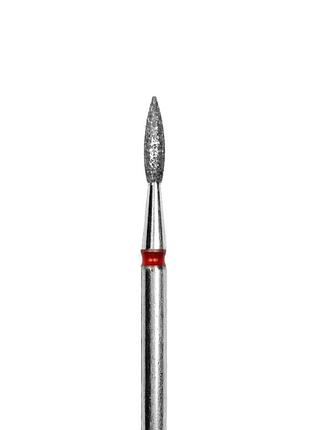 Фреза алмазная "пламя острое" df003-21-r (красная насечка, d 2.1 mm)