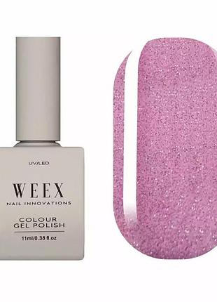 Гель-лак weex 743 (розовый полупрозрачный с блестками), 11ml