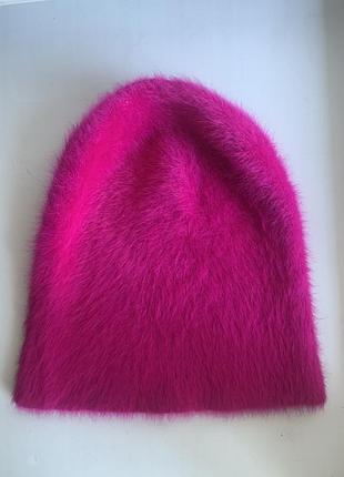 Шапка gi’n’gi 💖 ангора 60% италия 🇮🇹 фуксия one size
