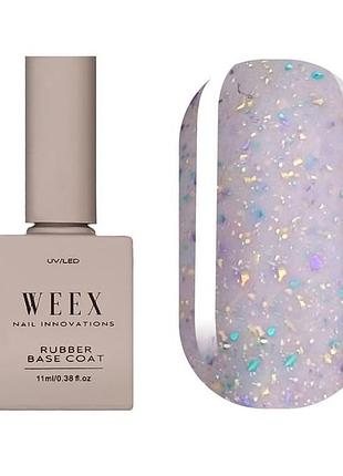Камуфлююча база weex touch of silk base 05 (ніжно-рожевий з поталлю і блискітками), 11ml