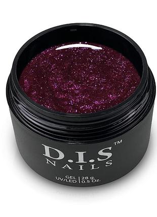 Гель d.i.s nails hard wine & shimmer (бордовий з шимером), 28g