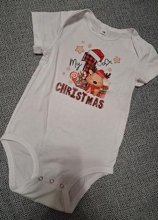 Боди праздничный новогодний 12-18 месяцев