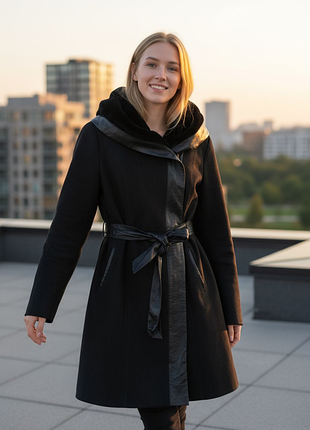 Натуральная дубленка с лазерным напылением от влаги