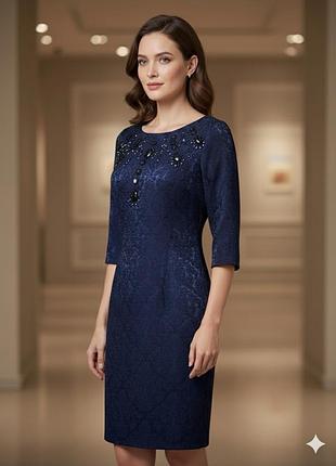 Синя мереживна сукня від la faba