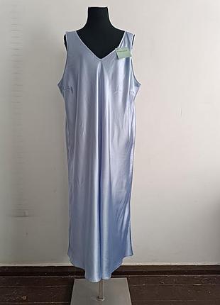Сатиновая ночная сорочка платье в бельевом стиле marks&spencer, 22/миди