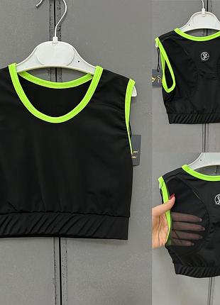 Топ спортивный эластичный со вставкой сеточка для гимнастики танцев фитнеса черлидинг спорта 122-152см