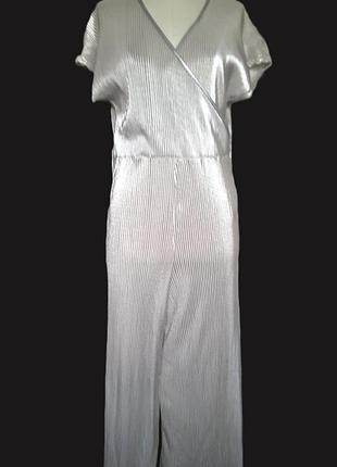 Летний вечерний блестящий комбинезон, штаны кюлоты