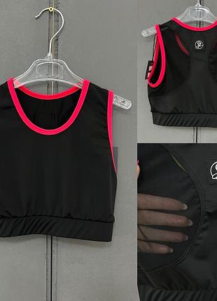 Топ для тренировок спортивный эластичный со вставкой сетка для гимнастики танцев чирлидинга фитнес спорта 122-152см