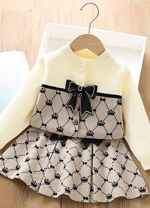 Костюм для дівчинки кофта на котиках + спідниця