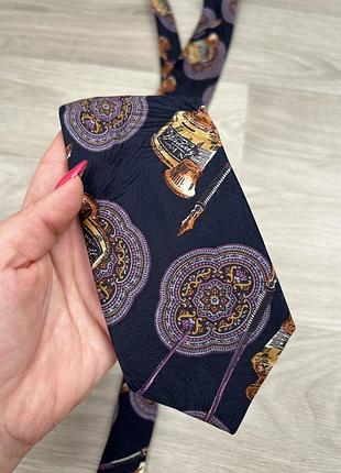 Галстук rolf h. винтаж шелк синий с рисунком чернильница